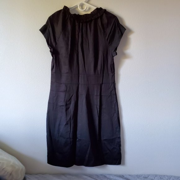 Ann Taylor Loft (Size 10 Black Dress full button front) - Picture 2 of 10